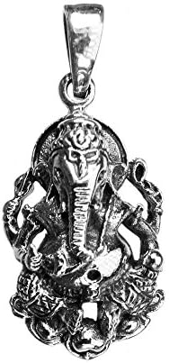 EXD Ganesh Ohm om Yoga Buddha Namaste Filigree 925 Sterling Silver Pendant Jewelry II (Pendant)
