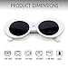 Clout Goggles Retro Vintage Oval Kurt Cobain Inspired Sunglasses Thick Frame Round Lens Glasses (White/Checkered/Black/Red, 51)