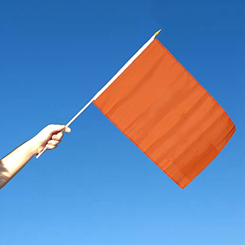 Solid Orange 12x18in Stick Flag