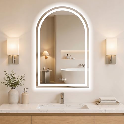 WISSMIELS Arched LED Bathroom Mirror