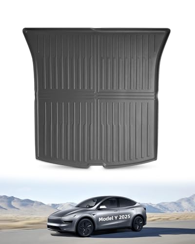 LANGBEAN Trunk Mat for Tesla Model Y Juniper 2025 2026 (5 Seater), Model Y Original TPE Rear Trunk Mat with High Lip Accessories Non-Slip Waterproof | Original boot liner with high edges, non-slip and waterproof accessories