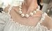 P.phoebus Vintage Yellow Gold White Pearl Choker Statement Bib Swarovski Crystal Rhinestone Charms Pendant Necklace For Women Girls