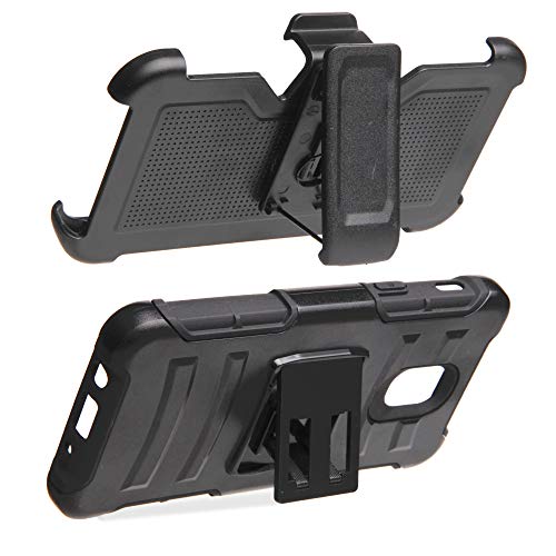 Galaxy J3 Achieve Case, J3 2018 (J337), J3 Prime 2/J3 Emerge 2018/J3 Eclipse 2/J3 Express Prime/Amp Prime 3/J3 Star Case, Hybrid Armor Black with Belt Clip Holster - Collage Surf Board