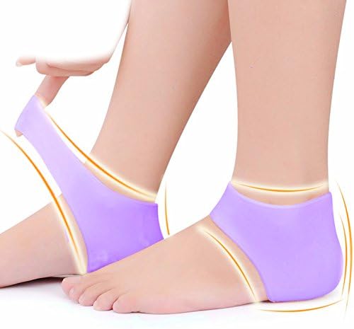 webueat Silicone Moisturizing Gel Heel Socks Foot Care Protector, Light Purple
