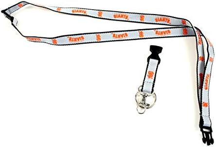 San Francisco Giants Ultra Slim Lanyard, Grey with Black Trim