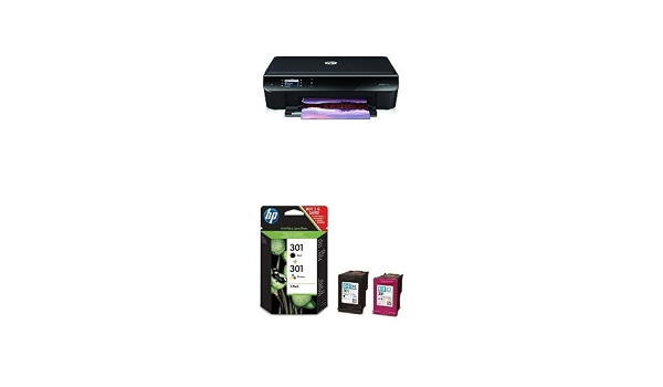 HP ENVY 4500 Pack - Impresora multifunción de tinta + Juego de 2 cartuchos  de tinta original, color negro y tricolor (cian, magenta y amarillo) (301)  : Amazon.es: Informática
