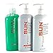 Sun Laboratories By Giesee Self Tanning Lotion, Tan Maintainer, and Exfoliant Body Gel - 3-Pack 8 Oz. Bottles, Non-Toxic Self Tanner, Ultra Dark Sunless Tanning Lotion