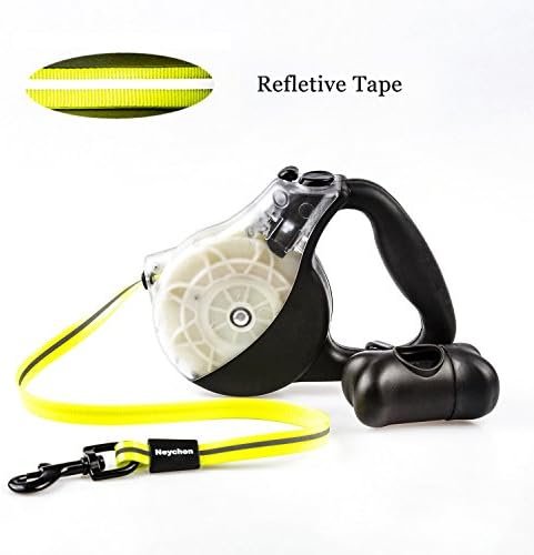 Retractable Dog Leash,Neychen 12 Feet Dog Walking Leash for Small,Medium,Large Dogs with Reflective TPU Cord,Soft Grip,Brake and Lock Button,Tangle Free,Waterproof,Waste Dispenser and Bags included
