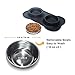 Small Dog Bowls Set of 2 Stainless Steel Bowls with Non-Skid & No Spill Silicone Black Stand for Small Dogs Cats Puppy & Collapsible Travel Pet Bowl