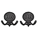 Wallcharmers Set of 2 His and Hers Towel Hooks for Bathrooms, Mr & Mrs. Farmhouse and Rustic Bathroom Hooks for Towels, Bronze