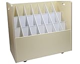 Adir Wood Mobile Document Roll File Cabinet with 21 Compartments