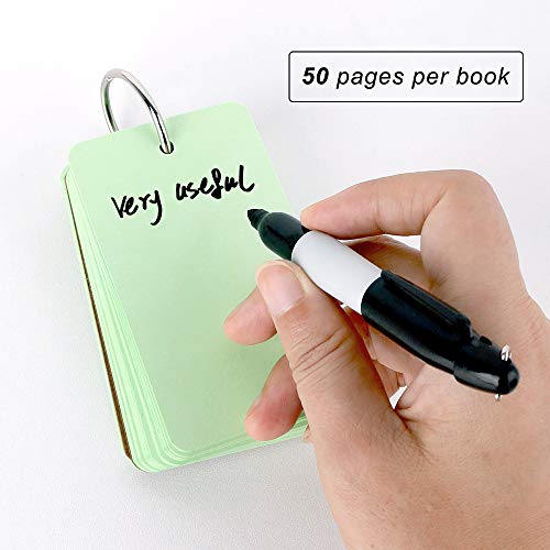 350 Pieces 3.5 x 2.2 Inches Multicolor Kraft Paper Binder Ring Easy Flip Flash Card/Study Cards/Memo Scratch Pads/Bookmark/Note Card/Index Card Stock/DIY Greeting Card(50 Sheets per Set) - Thumbnail 2