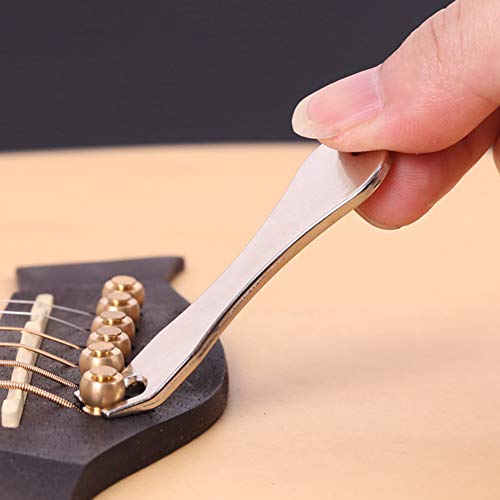 interjunzhan Musical Tool Keychain Guitar Bridge Pin Puller Acoustic Ukulele String Nail Peg (1Pcs) Silver