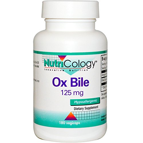 Nutricology, Ox Bile, 125 mg, 180 Veggie Caps - 2pc