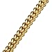 Aiyidi Strong 18K Gold Plated Dog Chain Collar Stainless Steel Width 10mm,12mm,15mm,18mm Cuban Link Choke Collar for Dog's Training,Daily Use (12mm,14inch)