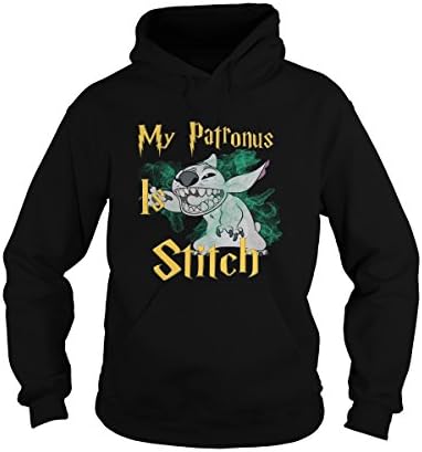 Sleeky Unisex My Patronus is Stitch Hoodie (M, Black)