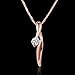 Gorgeous Necklace 18K Rose Gold Zircon Women Jewelry 45cm Chain Dangle Pendant Necklace