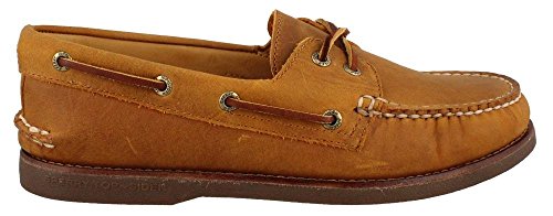 Sperry Top-Sider Men's Gold A/O 2-Eye Moc Toe Boat Shoe,Tan/Gum Full Grain Leath