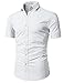 H2H Mens Slim Fit Solid Short Sleeves Dress Shirts of Various Colors