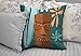 Pakaku Throw Pillows Covers for Couch/Bed 18 x 18 inch, Tiki Man Surf Home Sofa Cushion Cover Pillowcase Summer Gift Decorative Hidden Zipper Cotton and Polyester Blended Soft Touch