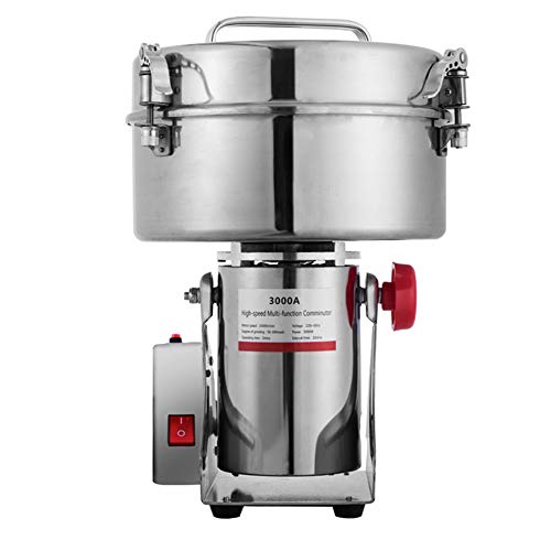 BI-DTOOL 3000G Electric Grain Grinder Stainless Steel Pulverizer Grinding Machine Commercial Cereals Grain Mill for Kitchen Herb Spice Pepper Coffee Button Control - Thumbnail 3