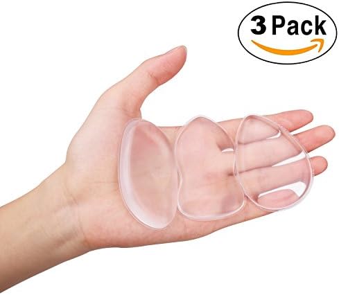 MEYSHAR Silicone Makeup Sponge [3-Pack], MEYSHAR Gel Foundation Makeup puff - Silisponge Cosmetic Beauty Tools Blender for Cream Liquid Foundation Cosmetic Beauty Tools