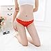 CISSETINA Women's Sexy Lace Embroidered T-back G-string Crotchless Thong Panties, A0020-Red, One Size