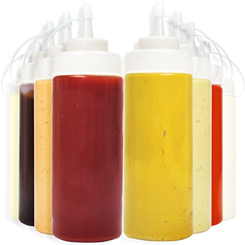 Squeeze bottle set [8-pack] with bonus funnel, chalkboa…