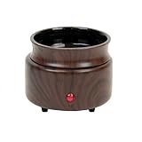 Walnut Wood Finish 2 in 1 Ceramic Stoneware Electric Candle Tart Oil Warmer