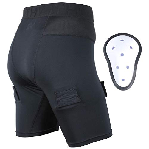 image for EALER Compression Hockey Short Jock Pants with Athletic Cup for Men & 