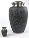 Funeral Urn by Liliane - Cremation Urn for Human Ashes - Hand Made in Brass and Hand Enameled - Fits a Small Amount of Cremated Remains of Adults - Display Burial Urn at Home or in Niche at Columbarium - Marble Model (Slate, Keepsake)