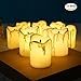 YJY Unique Black-Wick Flameless LED Tea Light Candles, Realistic Bright for Seasonal Festival Celebration, Electric Battery Fake Candle Birthday Pray Decor, 12 Pack(Simulation Yellow)