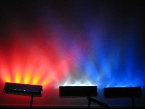 LED Pod Light, 5 LEDs - 12vDC Motorcycle LED Light (1-Pack) Orange/Chrome