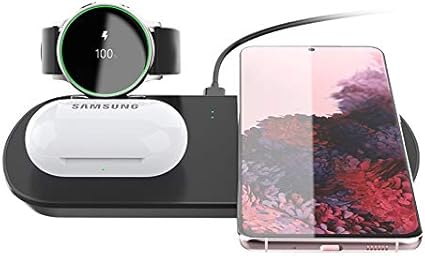 Amazon Com 3 In 1 Wireless Charger For Samsung Galaxy Watch Active 2 Galaxy Buds Airpods 2 Pro 10w Qi Fast Charging Station For Iphone Huawei Samsung Smart Phone Home Audio Theater