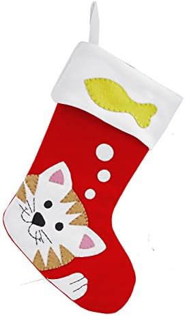 Dreaming Cat Stitched Pet Christmas Stocking