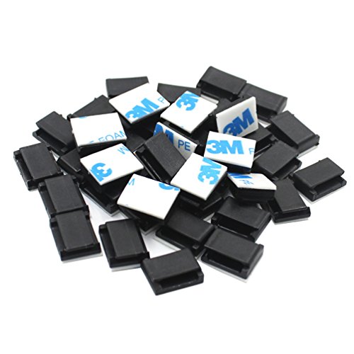 Ethernet Cable Clips Adhesive, 3m Wire Clips Holder, Self Adhesive Wire Clips Management for Home and Office (100 Pieces, Black)