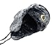 Gray Fur Winter Ushanka Hat with RED STAR Emblem (X-LARGE)