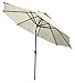 Coolaroo 90% UV Block 2 Position Adjustable Tilt Umbrella, 10' Round, Smoke