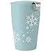 Tea Forte Kati Cup Ceramic Tea Infuser Cup with Infuser Basket and Lid for Steeping, Blue Snowflake