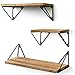 BAYKA Floating Mounted Set of 3 Rustic Wood Wall Shelves for Living Room, Bedroom, Bathroom primary