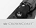 Crown Coast Pewter Grey with Sky Travel Umbrella - 60 MPH Windproof Lightweight for Men Women and Kids, Compact Travel Umbrellas in Multiple Colors