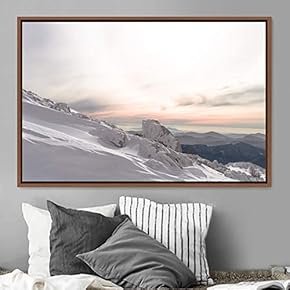 signwin Framed Canvas Wall Art Snow Mountain Cool...
