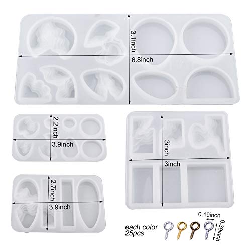 LET'S RESIN Island Resin Molds, 4PCS Ocean Style Silicone Molds, Jewelry Epoxy Resin Molds for Pendant, Necklace, Resin Crafts DIY