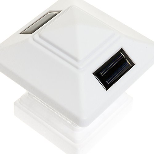 GSL SS-Gsl-PL246W Square Solar Light Post Cap for 4x4 PVC Posts, 6.2"