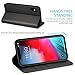 SHIELDON iPhone Xs Case, Genuine Leather iPhone Xs Wallet Folio Case with Auto Sleep Wake Function, Magnetic Closure, RFID Blocking Card Slots, Soft Back Cover Compatible with iPhone Xs - Black