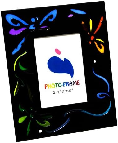 Small Black Dragonfly Picture Frame - Holds a 2.5" x 3.5" Photo (Dragon Fly)