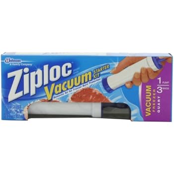 Ziploc Vacuum Starter Kit, 3-Quart Bags, 1-Pump
