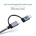 CableCreation 2-in-1 iPhone and Android Charging Cable 4FT/1.2m, Lightning and Micro USB to USB Charging Data Cord MFi Certified for iPhone 14, 13, 12, 11, X, 8, 8 Plus,7, Nexus, LG, HTC, Gray
