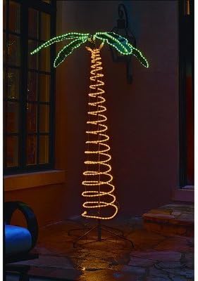 Roman Lights 169480 Tall Deluxe Ropelight Palm Tree-Plugs In Statue, 7-Feet