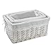 Badger Basket Nesting Wicker Nursery Baskets with Fabric Liner - Set of 3 - White
